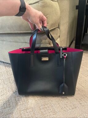 kate spade Black Tote with Pink Interior